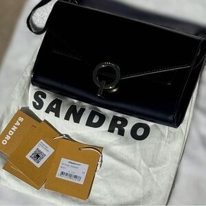 Sandro Yza Convertible Leather Crossbody Bag